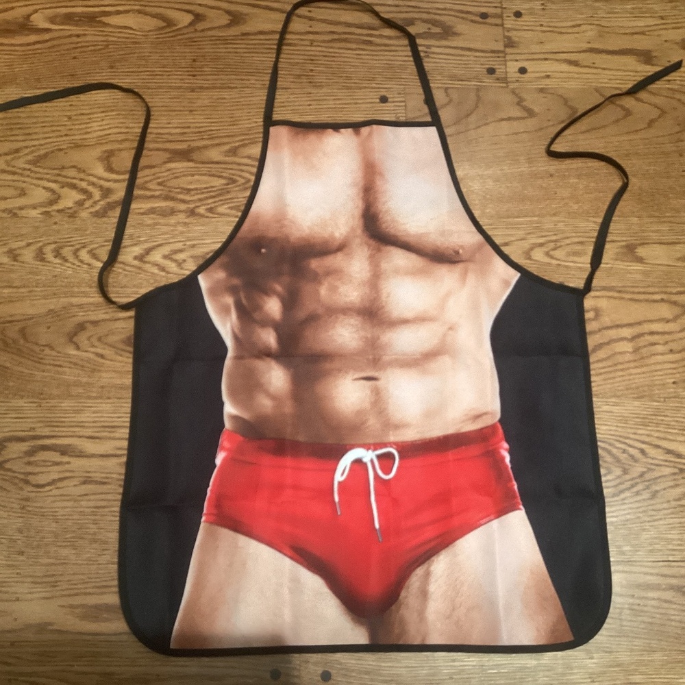 Lot of two muscle men aprons